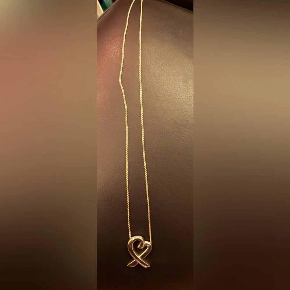 Tiffany & Co. Sterling Silver Paloma Picasso Loving Heart Chain Necklace 24" - Picture 3 of 10